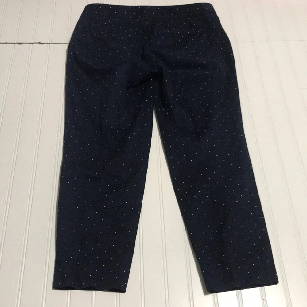 J. Crew city fit stretch polka dot pants blue white - Picture 2 of 8